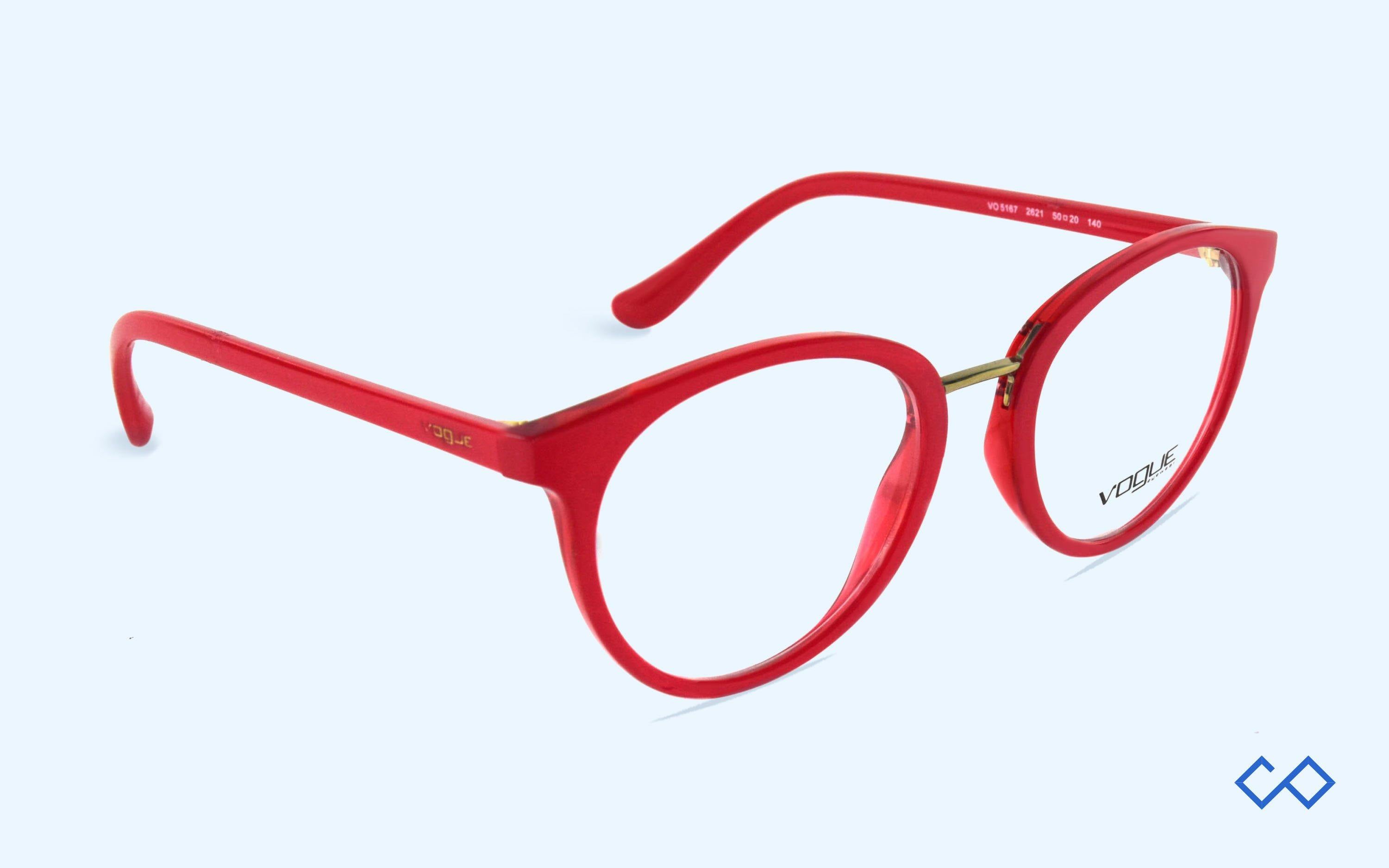 Vogue Vo 5167 2555 Top Dark Red/Red Transparent Authentic Eyeglasses 50-20-140 Vogue Red Plastic Eyeglass Frames for sale | eBay main image 4