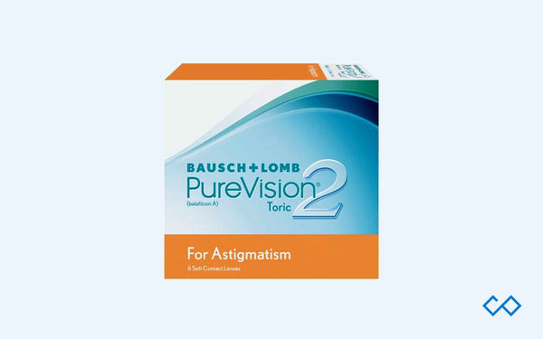 Bausch & Lomb Pure Vision 2 Toric Monthly Disposable, 6 Lens Pack - Contact Lenses